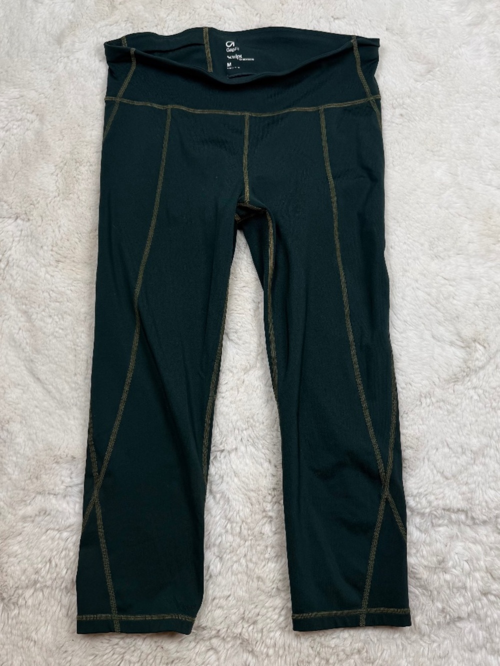 Gap Fit Sculpt Compression Leggings Capri Hunter Green Women's Medium